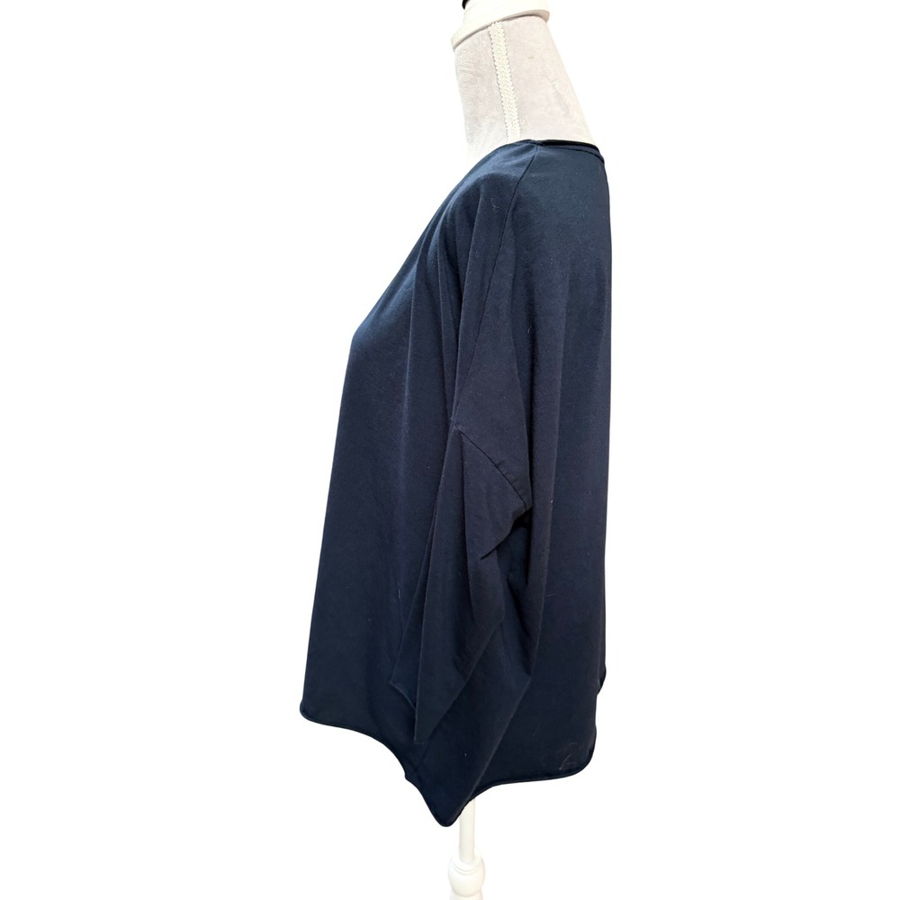 Labo.Art Navy Blue Oversized Cotton Top‎ 2 Med Boxy Long Tight Sleeve Minimalist - Picture 7 of 10